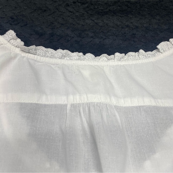 St. Tropez White Ruffled Embellished Tank Top W Med. BEACH TROPICAL ISLAND - Picture 6 of 11